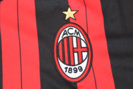 AC Milan Logo - AC Milan 2013-2014 Home Short-Sleeve Jersey