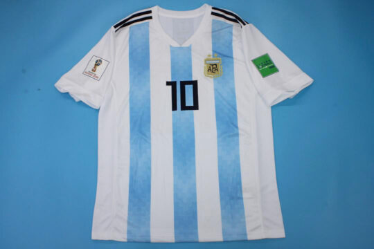 Messi Nameset Front - Argentina 2018 Home Short Sleeve Jersey