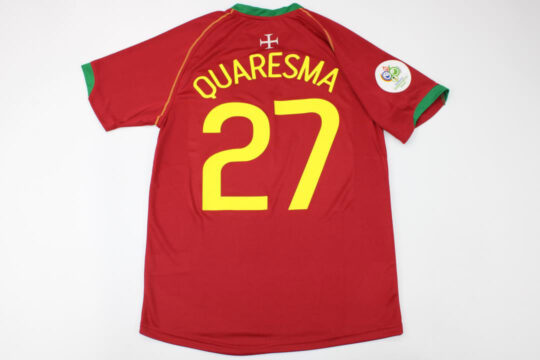 Quaresma Nameset - Portugal 2006-2008 Home Short-Sleeve Jersey