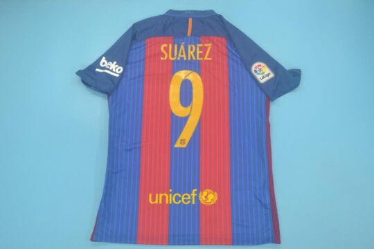 Suarez Nameset - Barcelona 2016-2017 Home Short-Sleeve Jersey