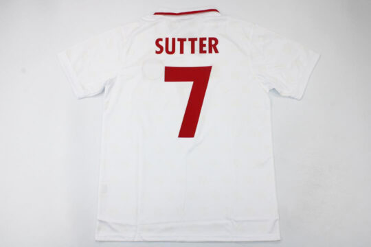 Sutter Nameset - Switzerland 1994 Away Short-Sleeve Jersey