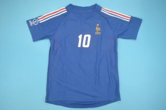 Zidane Nameset Front - France 2002-2004 Home Short-Sleeve Jersey