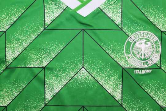 Shirt Front Closeup, West Germany 1988 Away Long-Sleeve Jersey